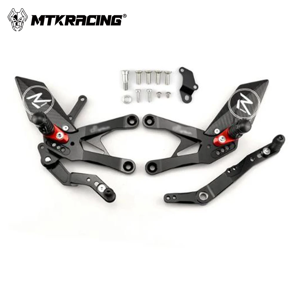 Estribos de pie MTKRACING para YAMAHA YZF-R1 2015-2024, juegos traseros, Pedal de elevación, estriberas traseras ajustables, Kit de freno de palanca