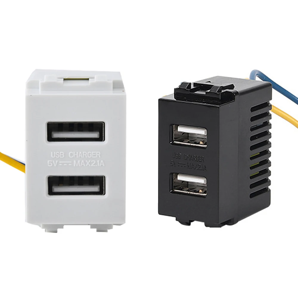 220V Socket 5V Transformer 2.1A USB Charging Power Socket Switching Adapter Mobile Phone Charging Panel Dual USB Power Module