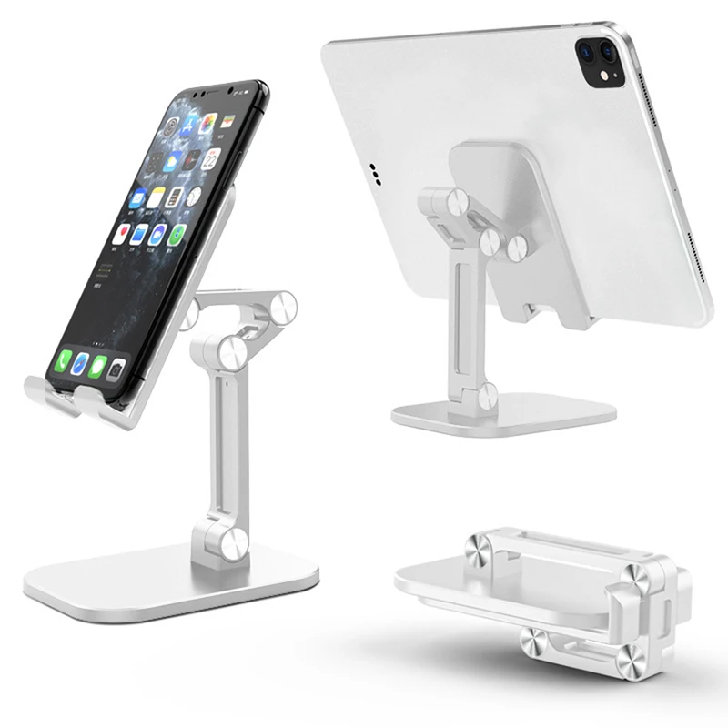 Three Sections Foldable Desk Mobile Phone Holder Tablet Flexible Table Desktop Adjustable Cell Smartphone Stand