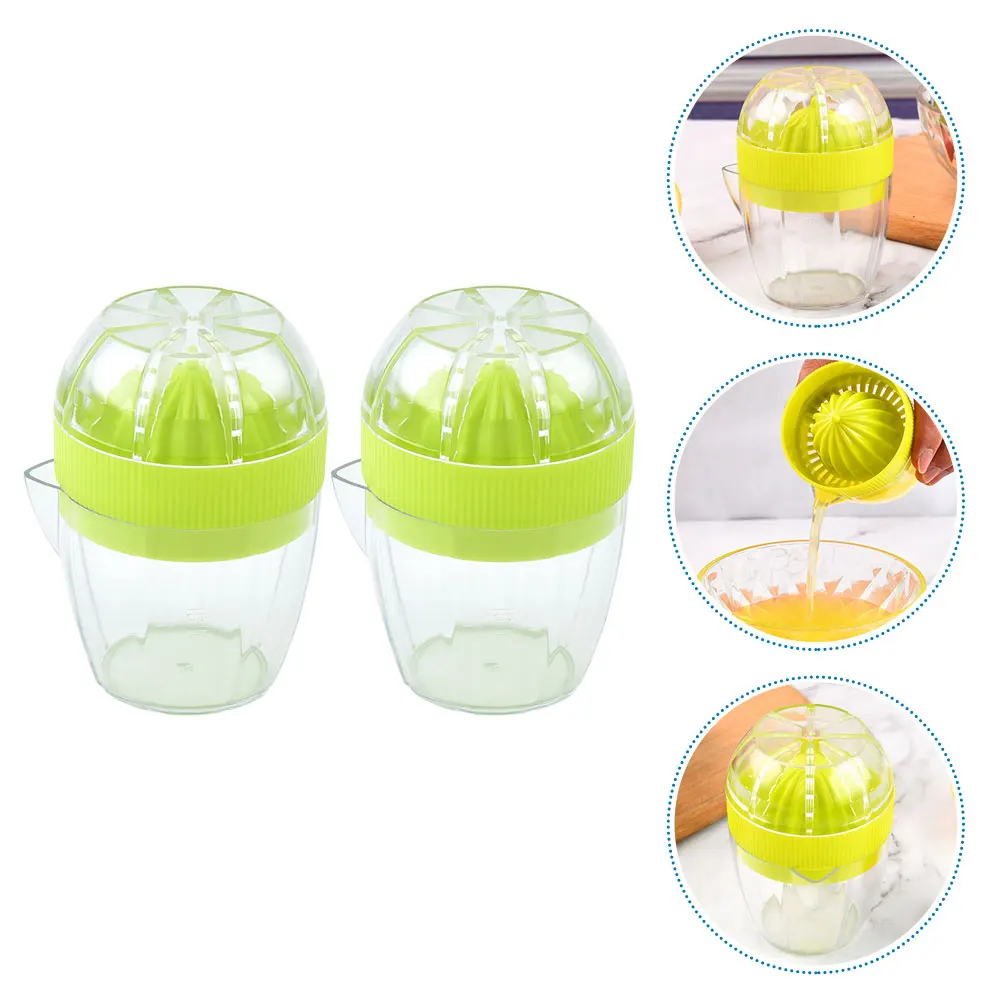 

2pcs Manual Juicer Cup Portable Citrus Fruit Squeezer Plastic Kitchen Tool Outdoor Easy Use Safe Material Long Lasting