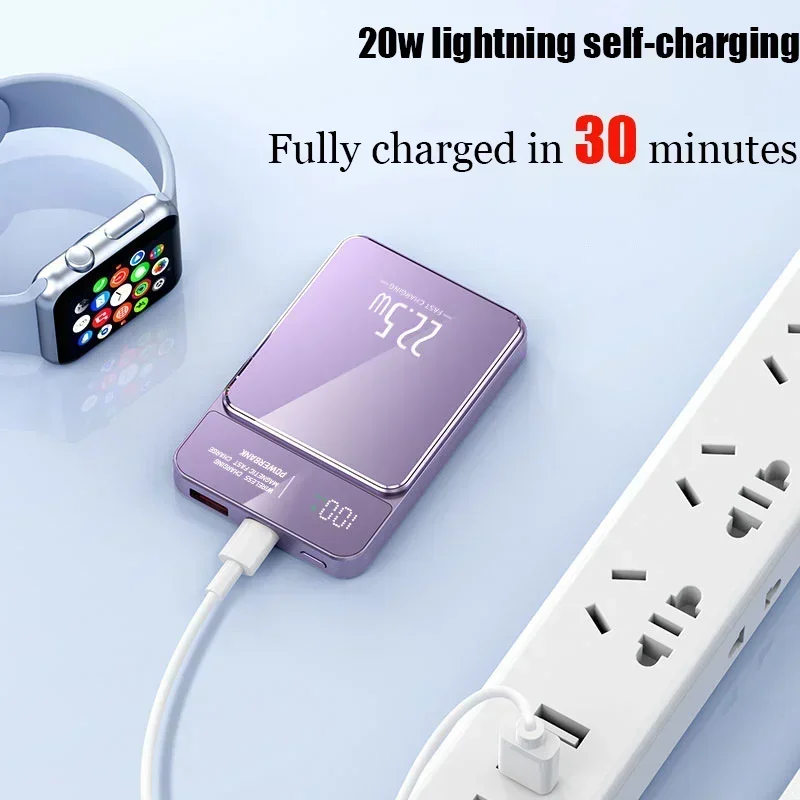 For Xiaomi power bank 50000mAh wireless magnetic power bank Magsafe 22.5W super fast charging suitable for iPhone Samsung Huawei