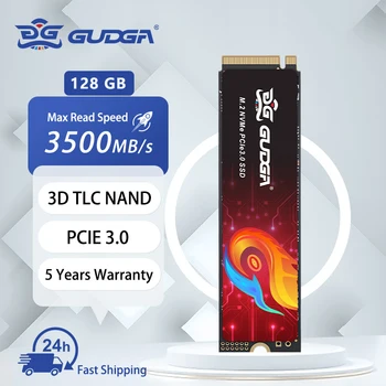 GUDGA 노트북 PC용 SSD M2 NVMe PCIe3.0 * 4 128GB SSD 2280, M.2 NVMe TLC 하드 드라이브 디스크 내장 솔리드 스테이트 드라이브 고속  Best5