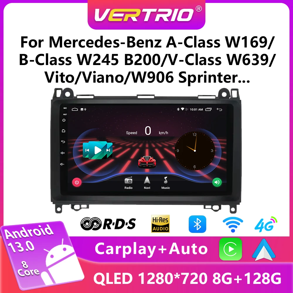 

For Mercedes Benz B200 B Class W169 W245 Viano Vito W639 Sprinter W906 Android Car Radio Multimedia GPS Video Player 4G Carplay