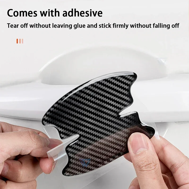 Carbon Fiber Car Door Bowl Handle Protect Stickers For Mercedes Benz AMG GLE GLS GLC GLB A B C E S Class W206 W204 W205 W212