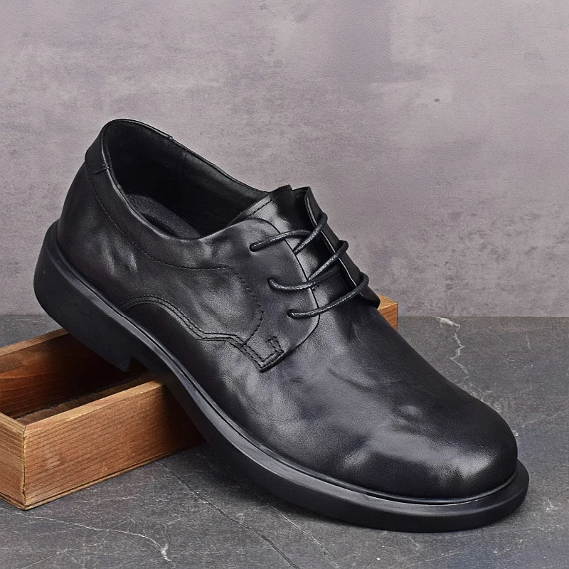 

Men's Casual oes Top Layer Cowhide Breathable Busin Formal Briti Sle Soft Bot Leisure oes Comfortable All-Match