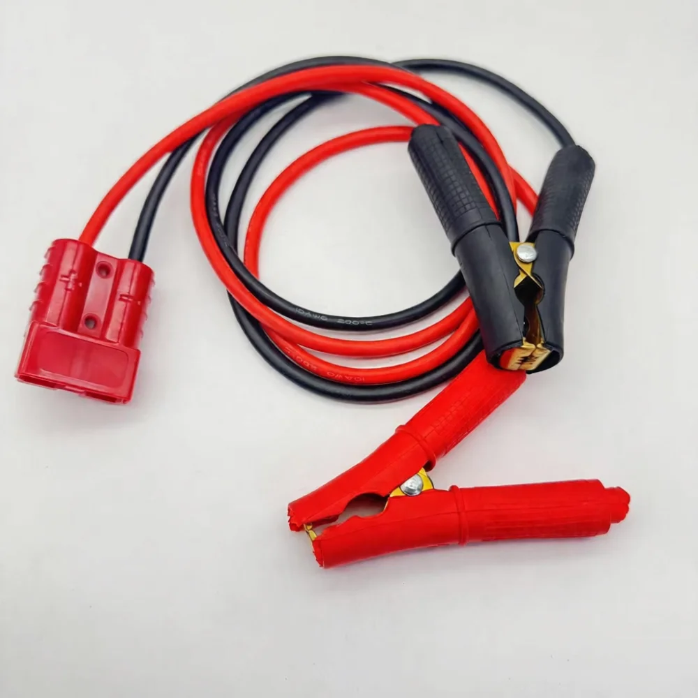 Professional Anderson 50A Plug To Alligator Clip Cable 10AWG Silicone Extension For Industrial Power Maintenance