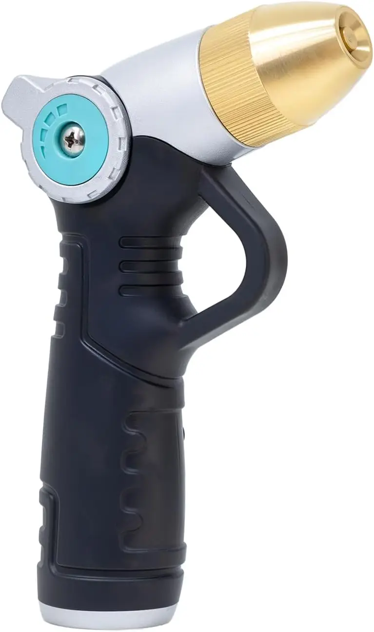 

Насадка-распылитель для садового шланга, три режима распыления, латунная насадка с управлением одной рукой, подходит для мойки автомобилей и уборки сада.