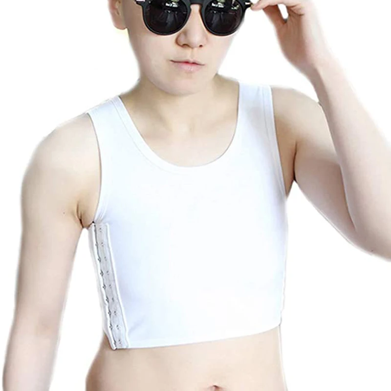 HaleyChan Damen Brustbinder Tomboy Trans Lesben Buntes Mesh Plus Size Kurzes Tank Top FTM Korsett Top Crop Top Damen Weste