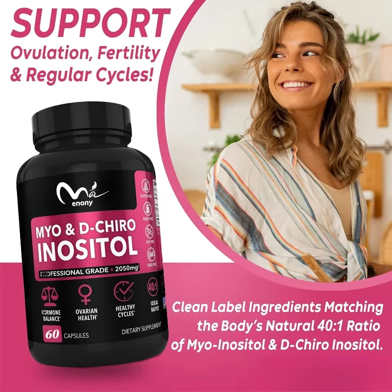 

Inositol 60 capsules 40:1 hormonal balance vitamin B8 female fertility supplement, regulating menstrual cycle, ovarian health