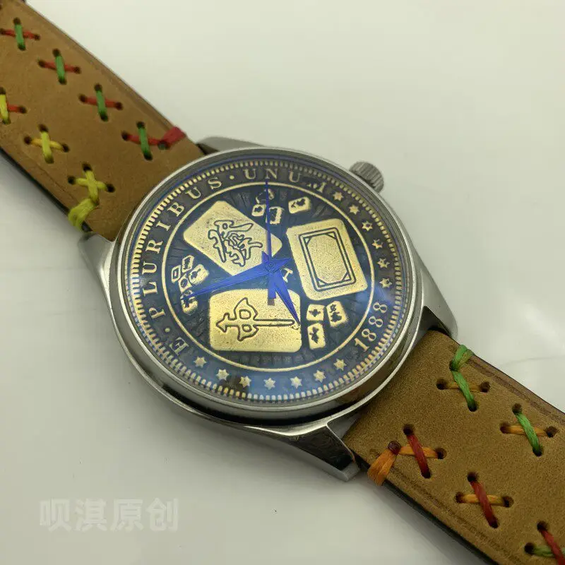 Independent watchmaker handmade bronze dial fully automatic mechanical watch Quetzel personalized watch leather