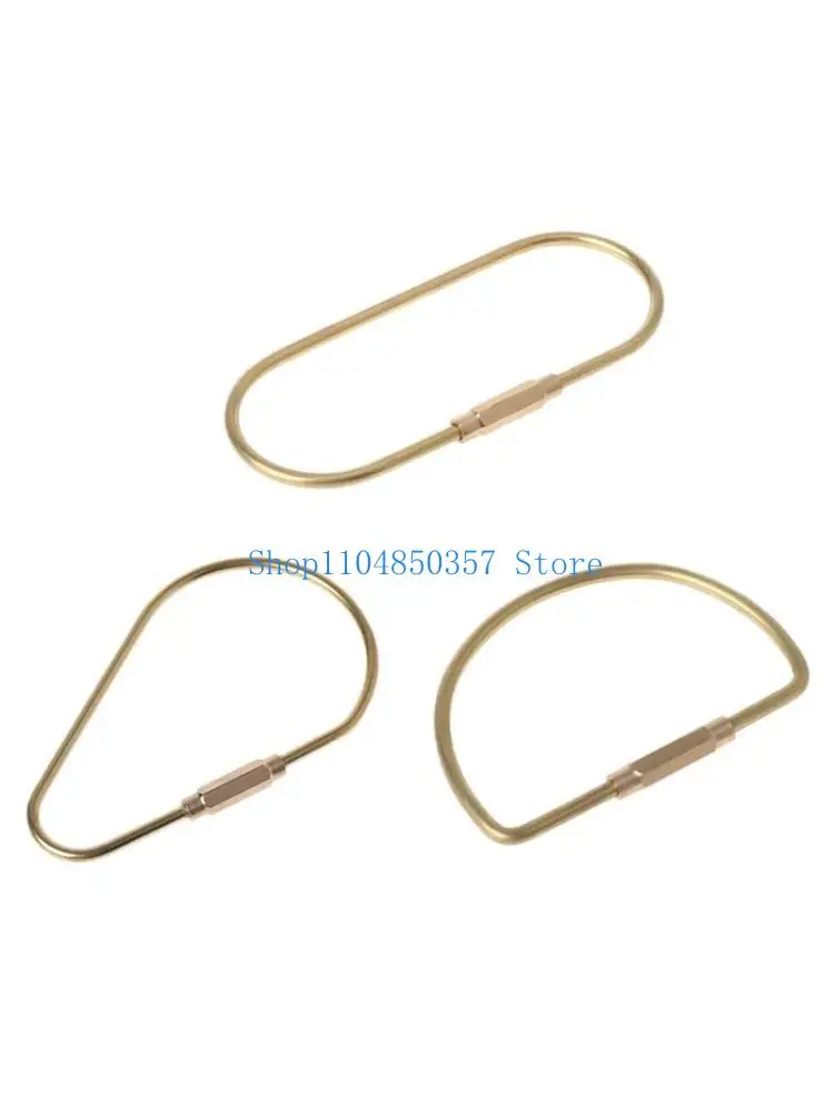 652F Professional Polishing Golden Color Keyring Metal Professional Keying Ovals Split Keychains Making DIY Creative D