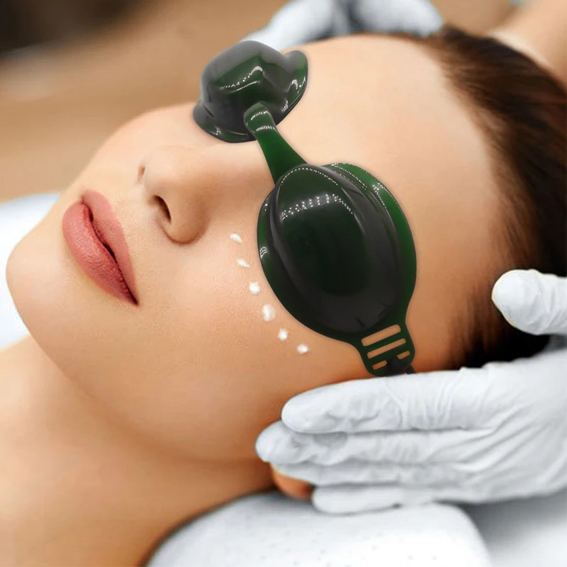 Masque de beauté pour les yeux au laser vert, bloquant la lumière, masque de soins pour les yeux, lunettes de protection des yeux, sécurité au laser, salon de beauté