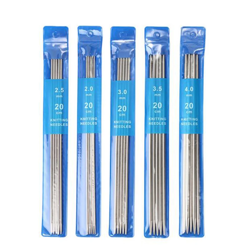 

5 комплектов вязальных спиц из нержавеющей стали DIY свитер плетение вязальные швейные инструменты