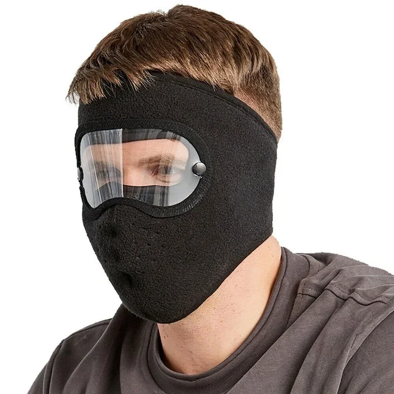 Winter Windproof Face Mask with Eye Shield and Anti-fog Goggles