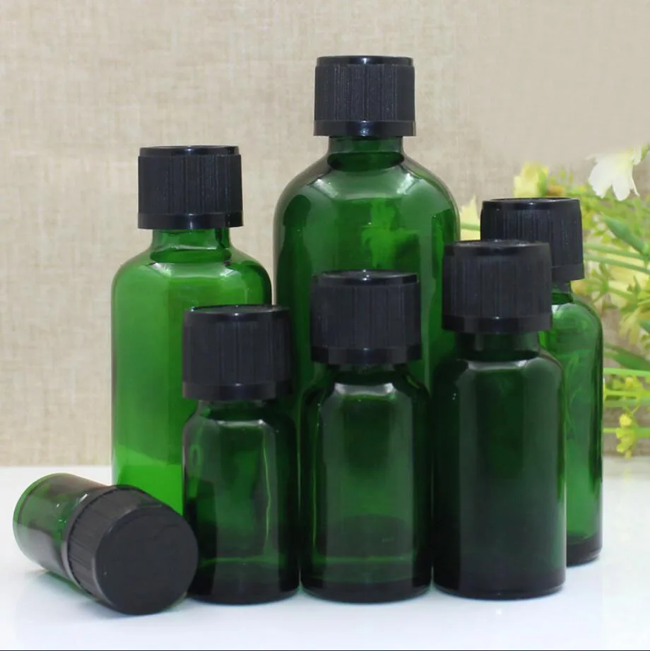 

30ml green/blue/brown/clear glass bottle childproof essential oil serum liquid complex recovery moisture samplecosmetic packing