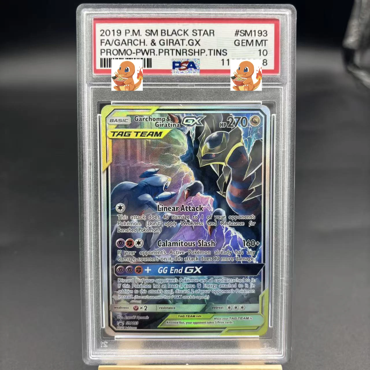 Bricolage 1 pièces/ensemble Pokemon PTCG Psa Garchomp & Giratina GX auto-contrôle recueillir Signature commerce carte Flash Anime dessin animé cadeau