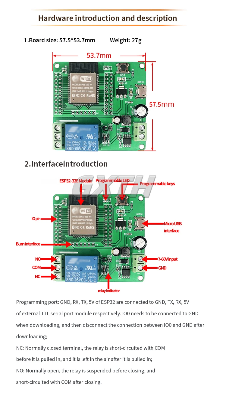 ESP32 WIFI Bluetooth BLE 1/2/4/8-Kanal-Relaismodul ESP32 Entwicklungsboard Zubehör AC220V/DC5-30V – Detail 7