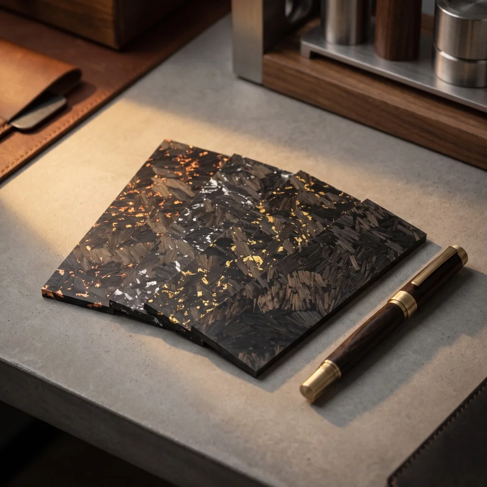 1 PC New Type Resin Crushed Carbon Composite Slab DIY Craft Material Portable Handle Making Materials