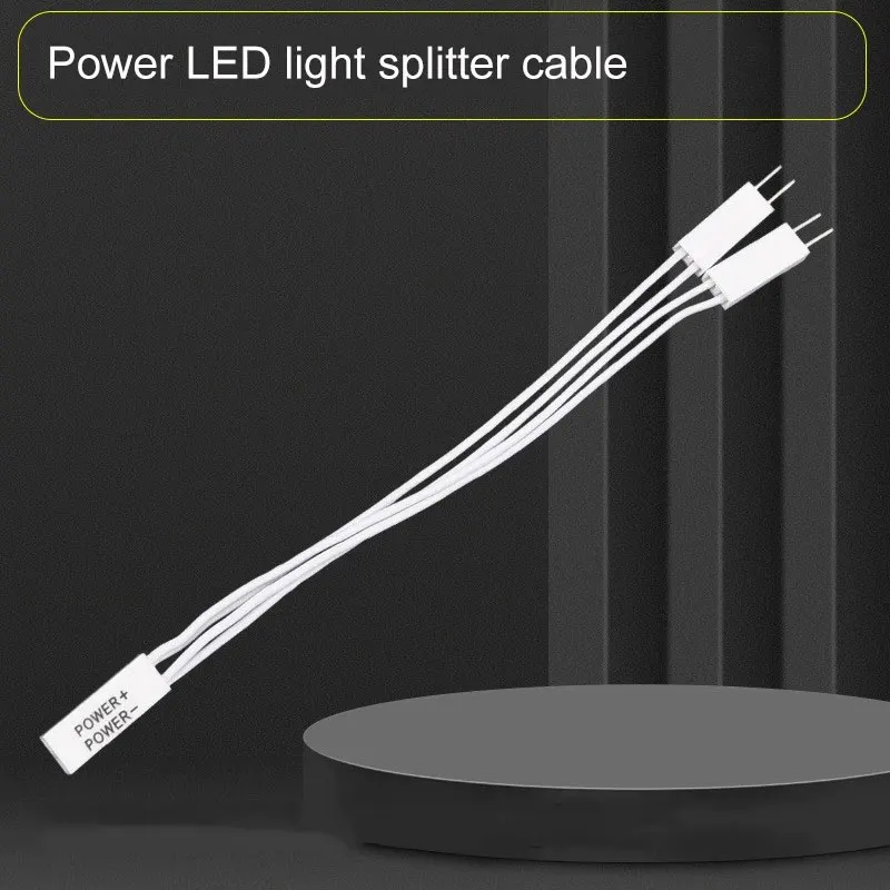 White Front Panel Power+/-  Reset SW  Power SW  HDD LED Extension Splitter Cable Full White Supports Dual-start Switch