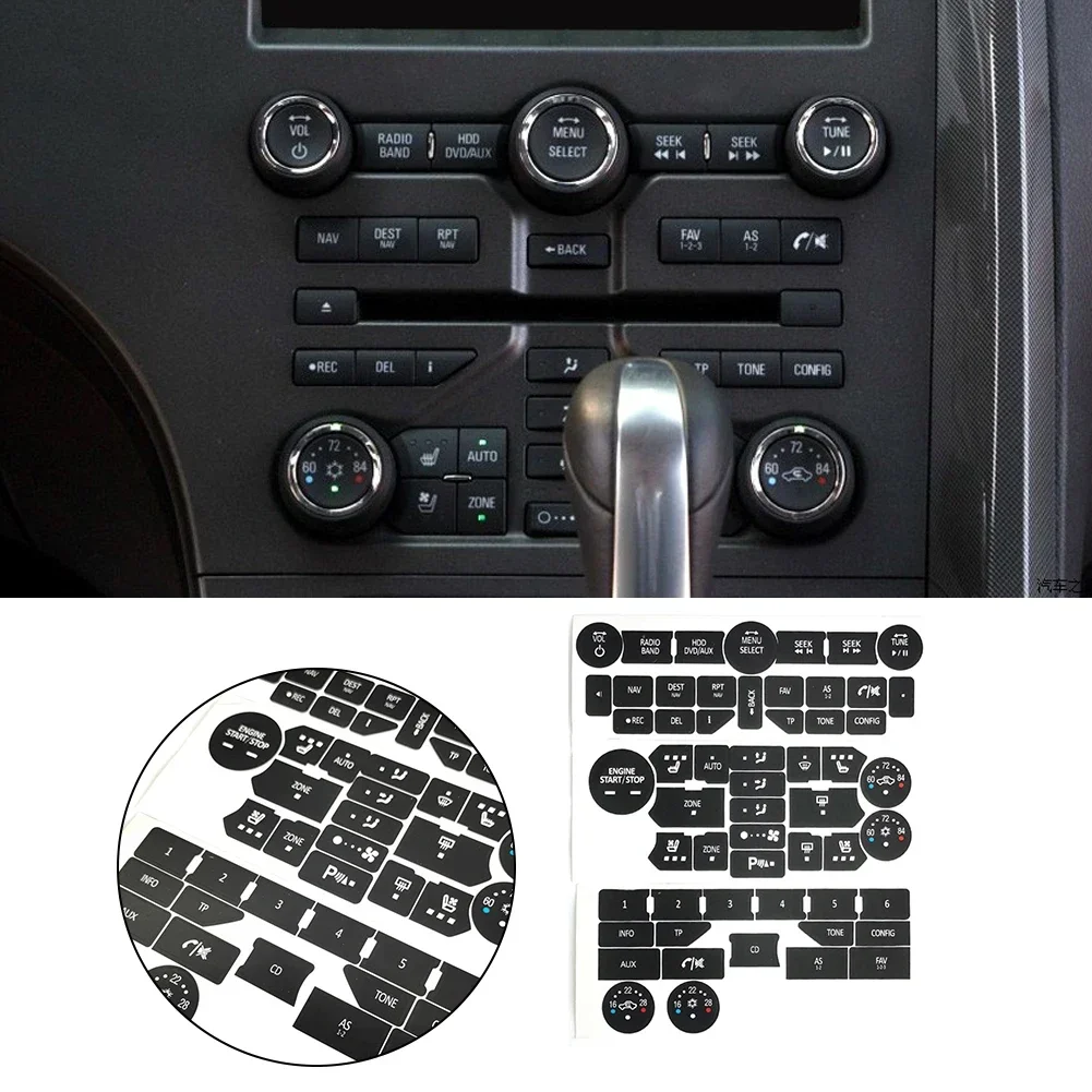 For SAAB 3rd Gen 9-5NG 9-4X Car Button Repair Decals Climate Control Radio Stickers Interior Accessories