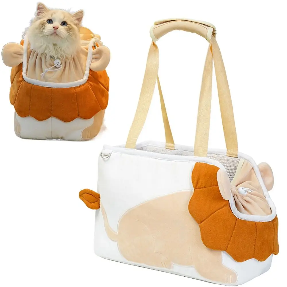 

Lion Design Soft Cat Carriers Safety Zippers Adjustable Travel Dog Tote Bag Handheld Safety Puppy Shoulder Bag Small Dog