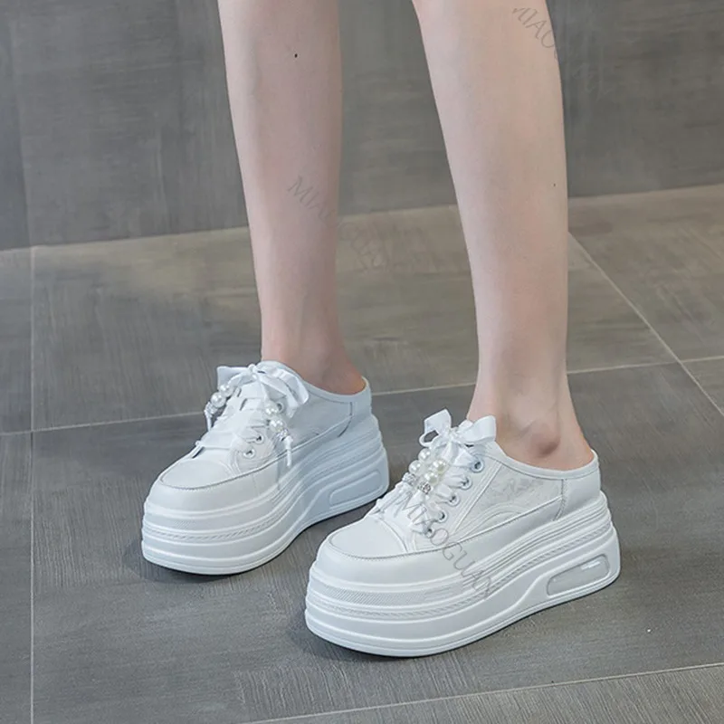 Primavera Verano Nueva Moda Zapatillas De Deporte Baotou Medias Zapatillas Ropa Exterior Fondo Grueso Ocio Con Cordones Zapatos De Tenis_voghion.com
