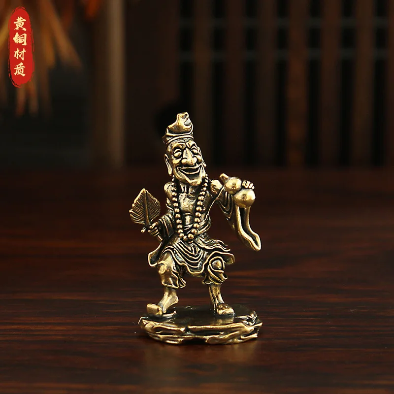 statue of the Living Buddha Jigu, a brass desktop ornament, a bronze sculpture, a Buddhist craft, a miniature landscape,