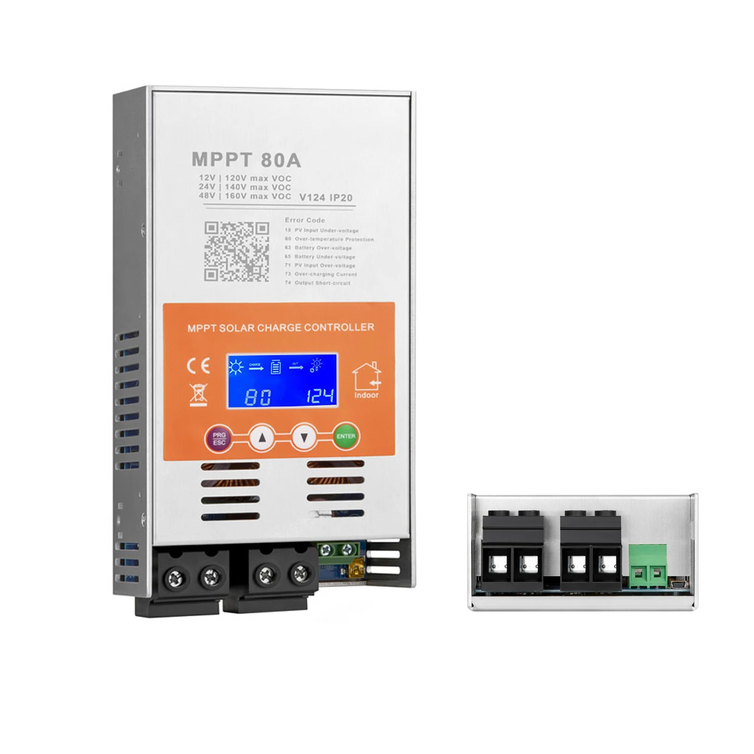 

MakeSkyBlue Upgraded V124 80A MPPT Solar Charge Controller, 12V/24V/48V Auto, Compatible with Lithium, LiFePO4, AGM