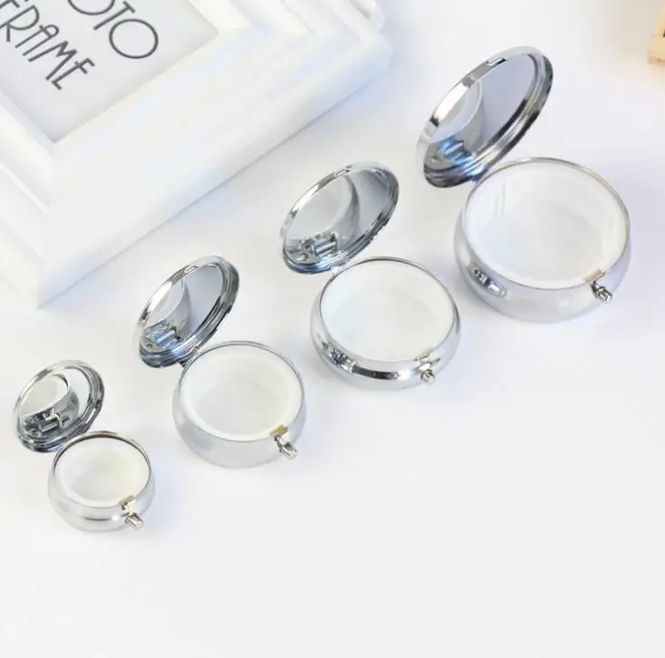 Metal Pill Box Blank Box Factory Direct Sell Diameter Diy Medicine Organizer Container Silver 200pcs/lot Wholesale