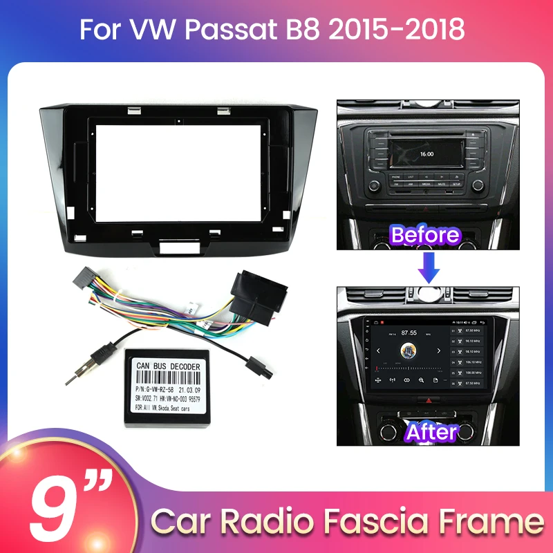 

Multimedia Player Car Radio frame For Volkswagen VW Passat B8 2015-2018 2Din Android Autoradio GPS Navigation mounting frame