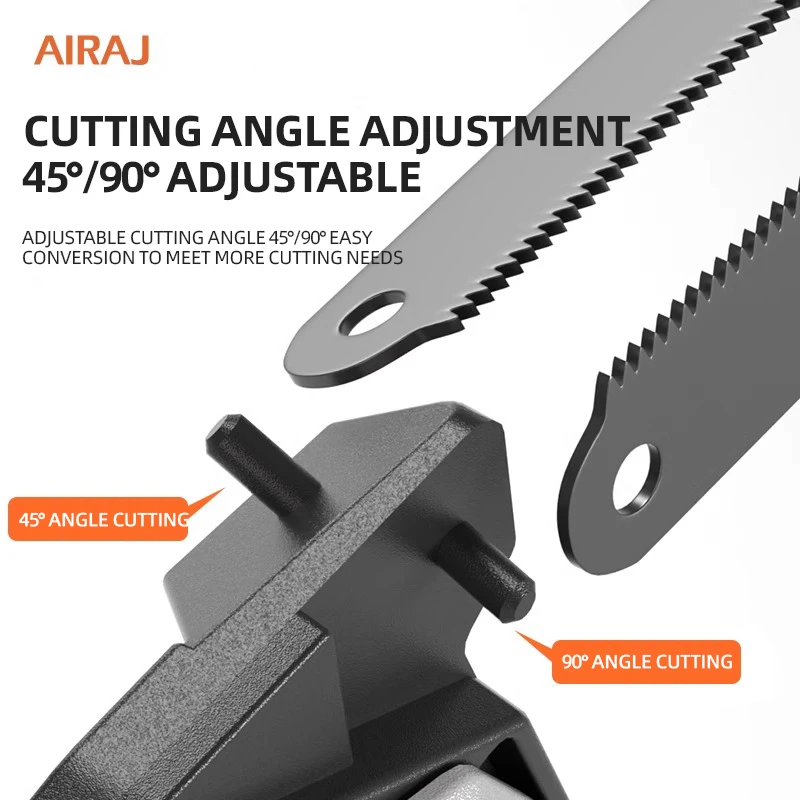 AIRAJ Multifunctional Adjustable Hacksaw Frame Camping Home Carpentry All-Steel Saw Cutting Metal Pipes Professional Hand Tools