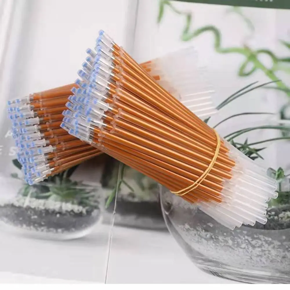 

100/20 pcs 0.7mm Glitter Gold Pen Refills Smooth Large Capacity Scripture Copying Pen Refills Thick Tip Golden Flash
