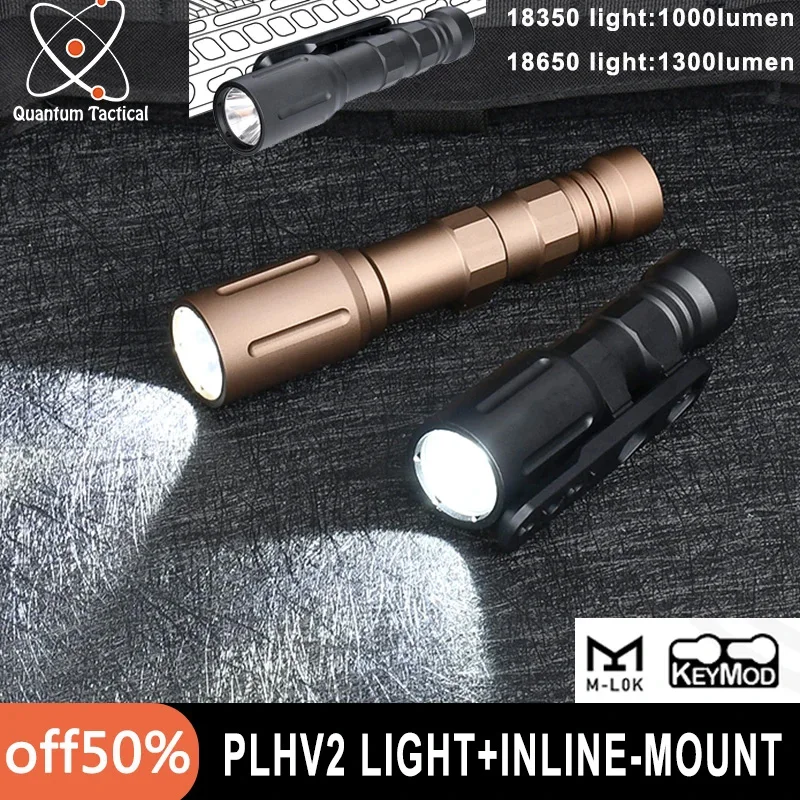 

Tactical Wadsn CNC Metal PLHv2 Flashlight Inliner Light Mount Outdoor Hunting Weapon Scout Light Offset Base Fit M-Lok Keymod