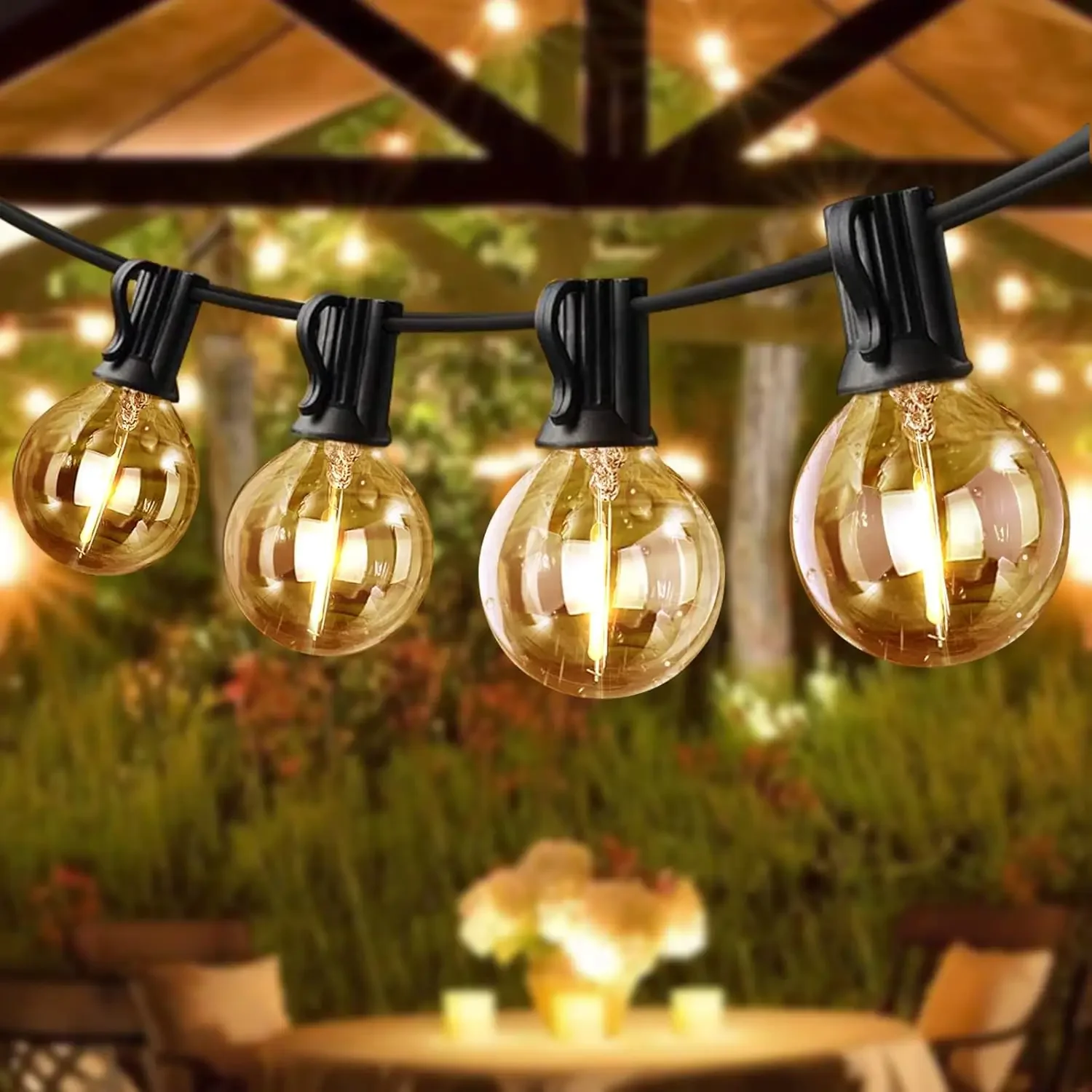 LED G40 Ball Light 220V Outdoor Waterproof LED String Light 6.5m Hanging Lamp 12+1 Shatterproof Bulbs for Garden Christmas Party