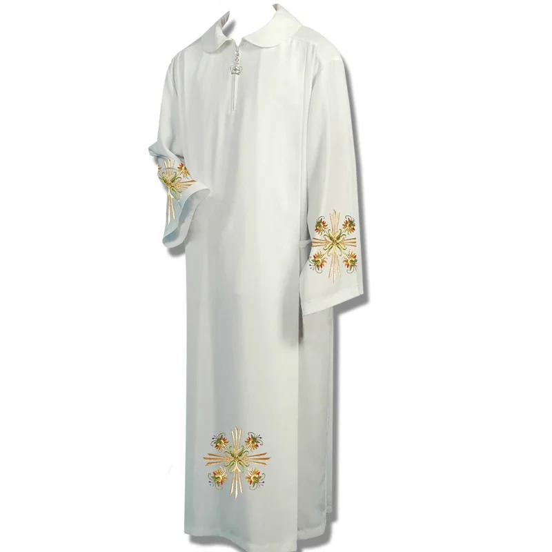 

Clergy Robes Catholic Church Utensils Priest Robe White Church Gown Costume Christian Religious Etiquette Supplies