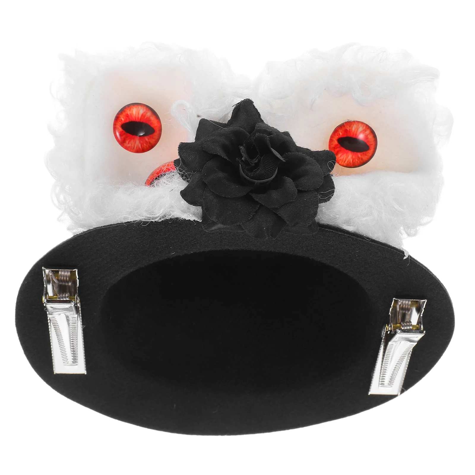 

Gothic Bunny Ears Barrette Mini Top Hat Vintage Eyeball Flower Hair Clip Halloween Costume for Girls Toddlers Gothic Bunny Ears