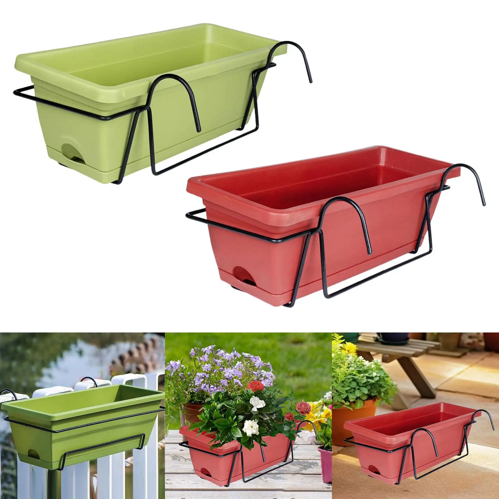 Balcony Railing Hanging Planter Plant Basket for Windowsill Porch Farmhouse
