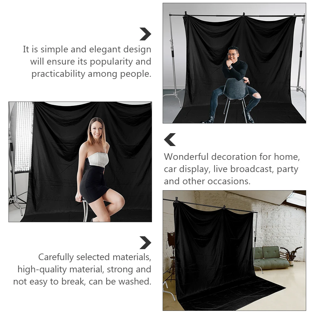 

1pc Thickened Background Cloth Premium Polyester Photography Backdrops Durable Foldable Decor Black Scene Supplies