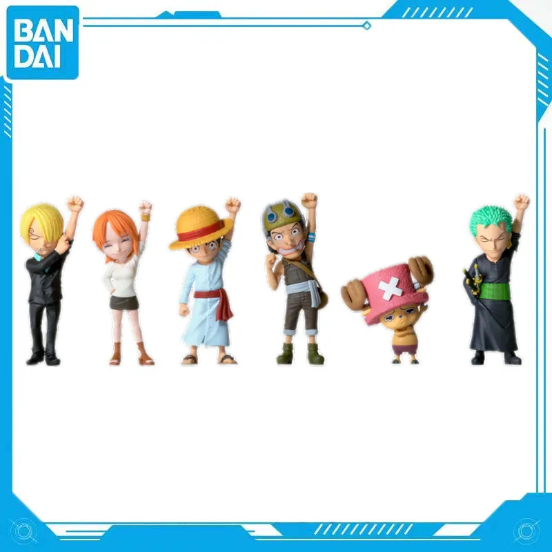 Bandai Genuine Anime One Piece Luffy Nami Zoro Partner's Mark PVC 7Cm 6 Sets WCF Characters  Figures Model Toy Gift Collection