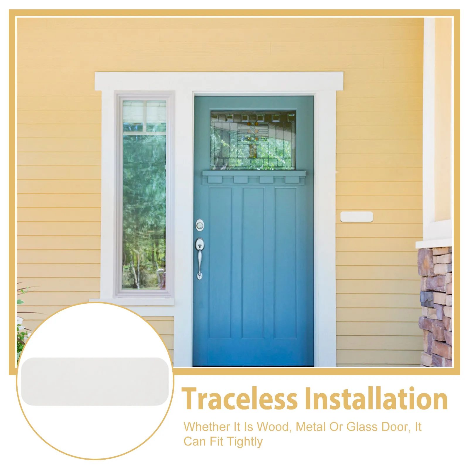 10Pcs Smart Doorbell Sticker Removable White Adhesive Waterproof Double Sided Tape No Trace Mounting Tag for Doorbell Mounting
