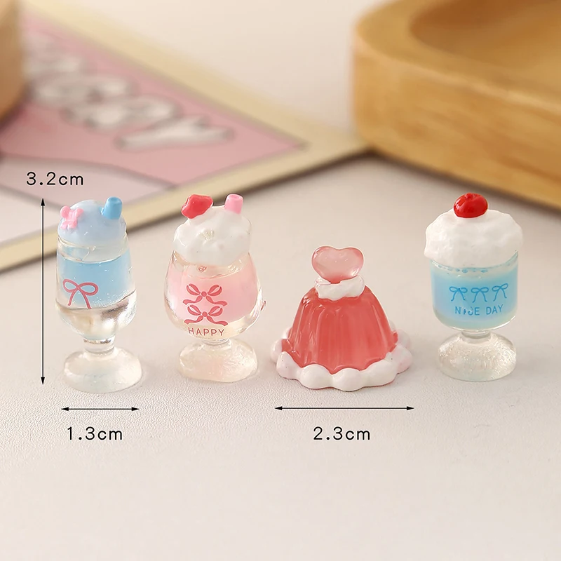 3 قطعة دمية محاكاة كوب الكرز كريم كوب الآيس كريم نموذج صغير حلية لعبة للدمى DIY بها بنفسك الديكور الاطفال هدية