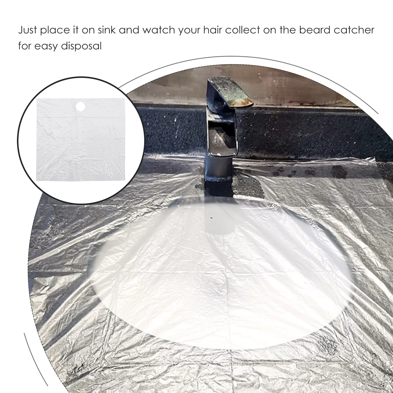 

20Pcs Beard Catcher for Shaving Sink Guards Disposable Plastic Sheets Multi-Functional Hair Collector Compact Design for Home