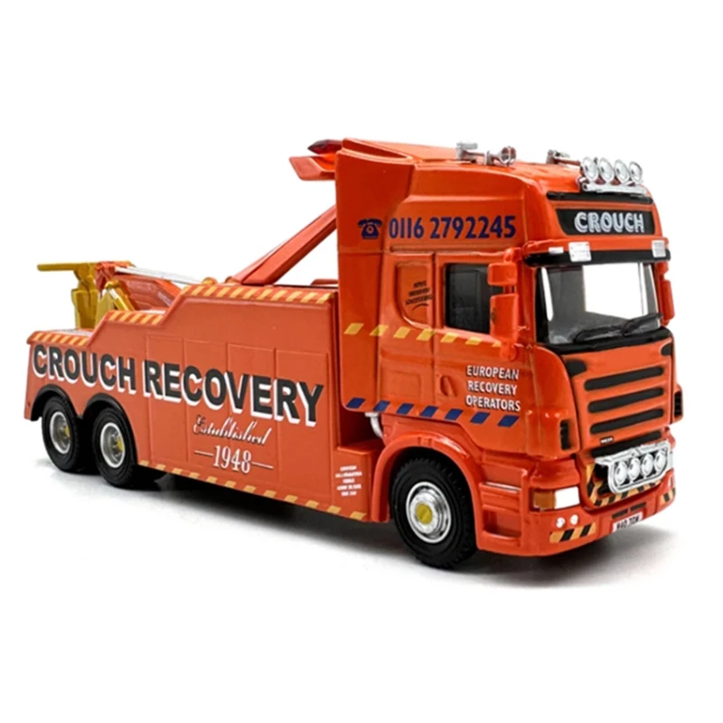 Diecast 1:76 Scale Road Rescue Vehicle Truck Alloy Automobile Model Exquisite Finished Product Simulation Toy Collection Gift