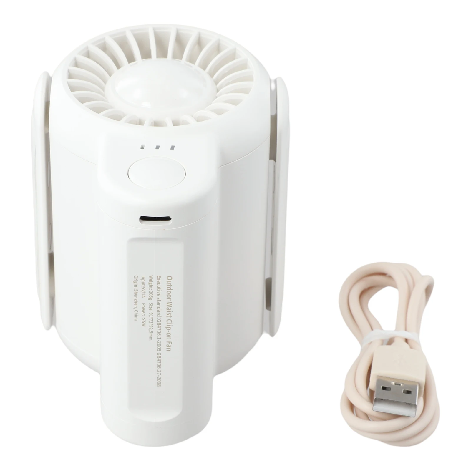 Outdoor Cooling Travel Air Flow 91*73*92.5mm Portable Waist Fan Dual Function Portable Fan Waist-Mounted Cooling
