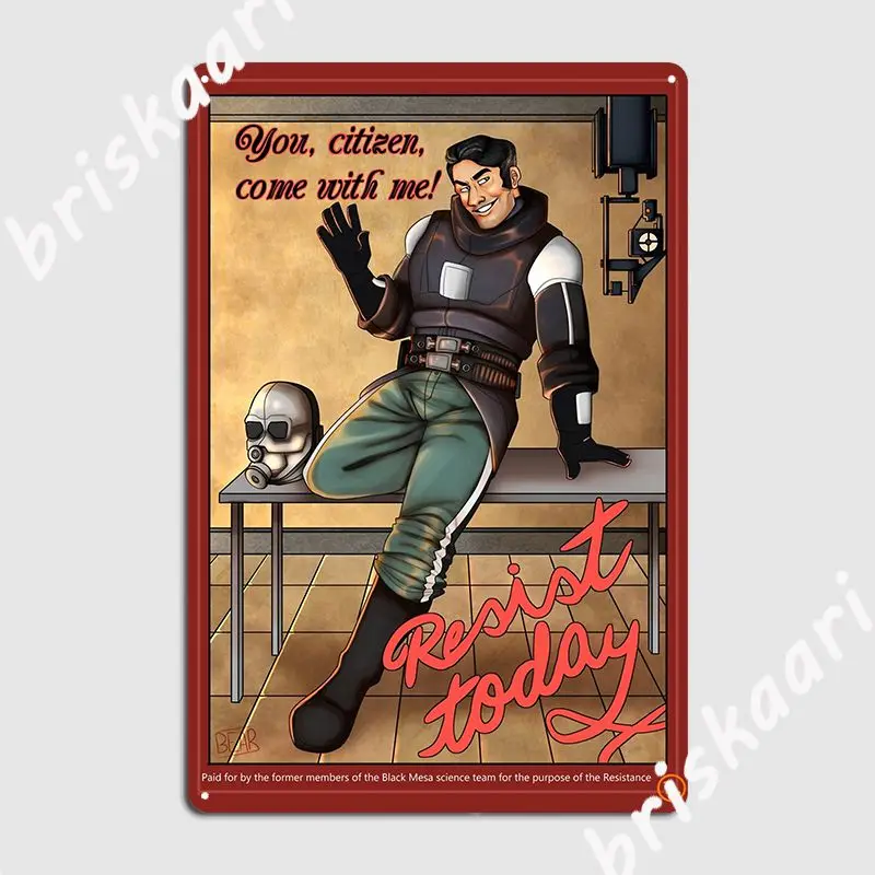 Barney Calhoun Recruitment Ad Metal Sign Cinema Living Room Pub Garage Funny Mural Painting Tin Sign Posters