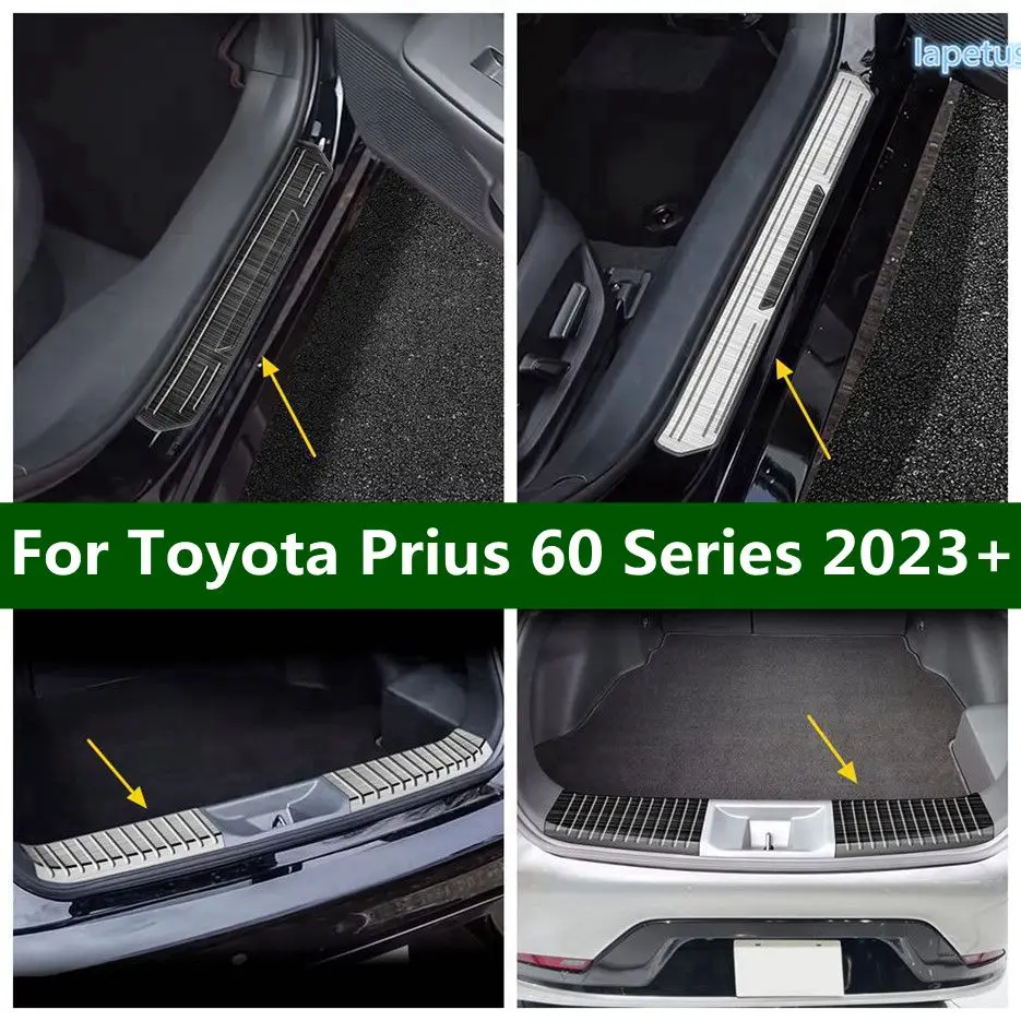 

Door Sill Threshold Scuff Pedal / Rear Bumper Protect Skid Plate Cover Trim For Toyota Prius 60 Series 2023 2024 Car Accessories