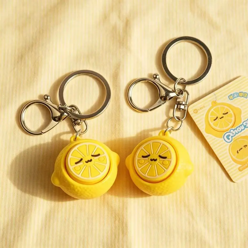 Pineapple Design Fruits Durian Button Keychain Click Sound Squeeze Function Mini Pressable Strawberry Keychain Button Shape