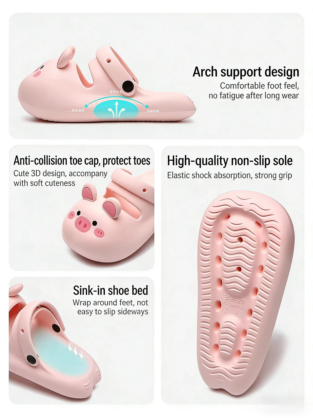 Cute Animal Pig Shoes for Women 2026 Newest Indoor Outdoor Beach Clogs Fashion Closed Toe Piggy Sandals image 4