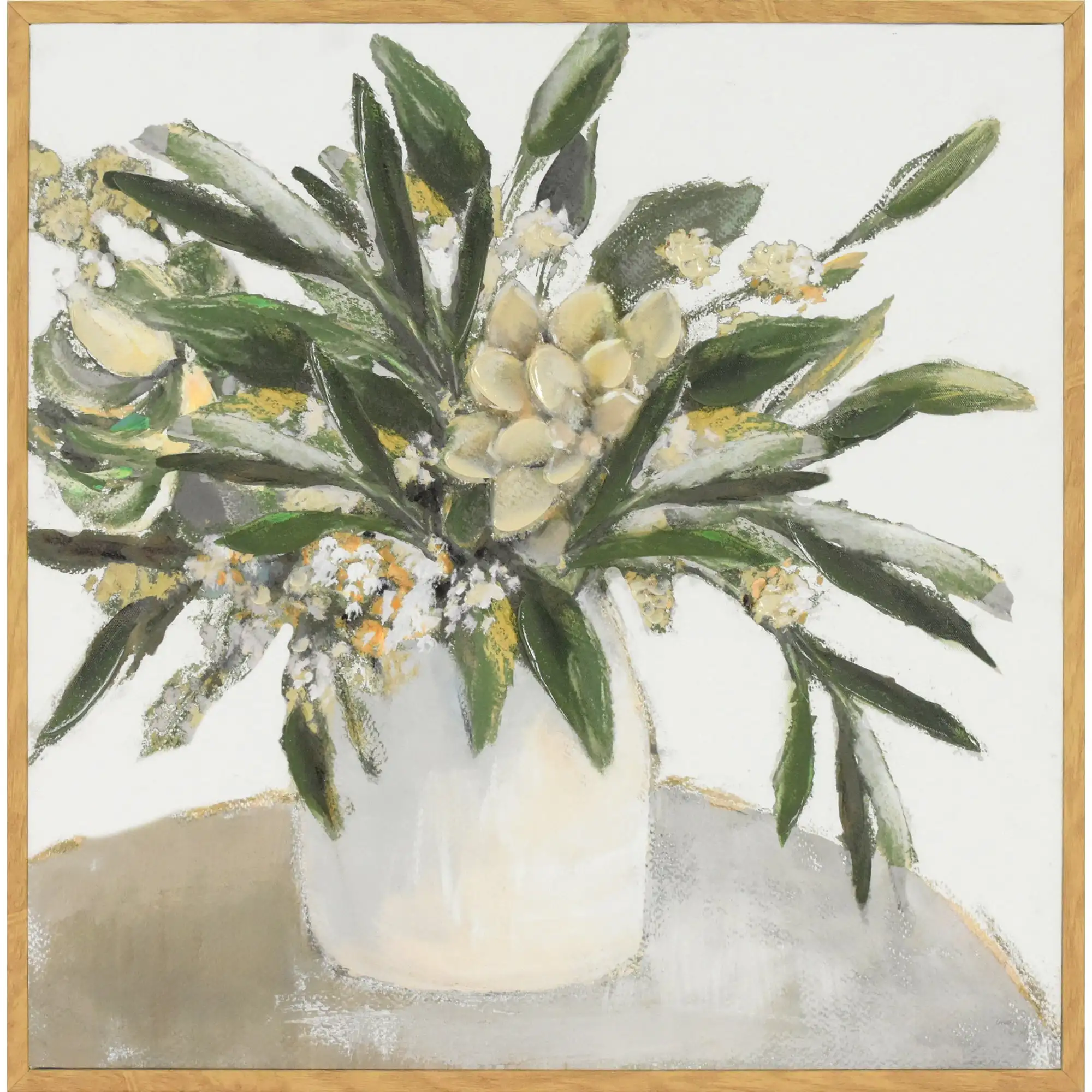 

Crystal Art Gallery Contemporary Still Life with Vase Framed Canvas Art, Neutrals