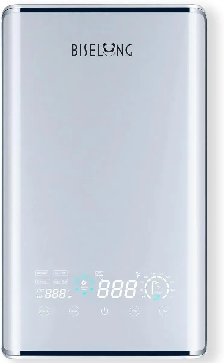 Tankless Water Heater, 12KW, 240V Endless Automatic Regulation of Hot Water On Demand, Memory Function to Save Energy,